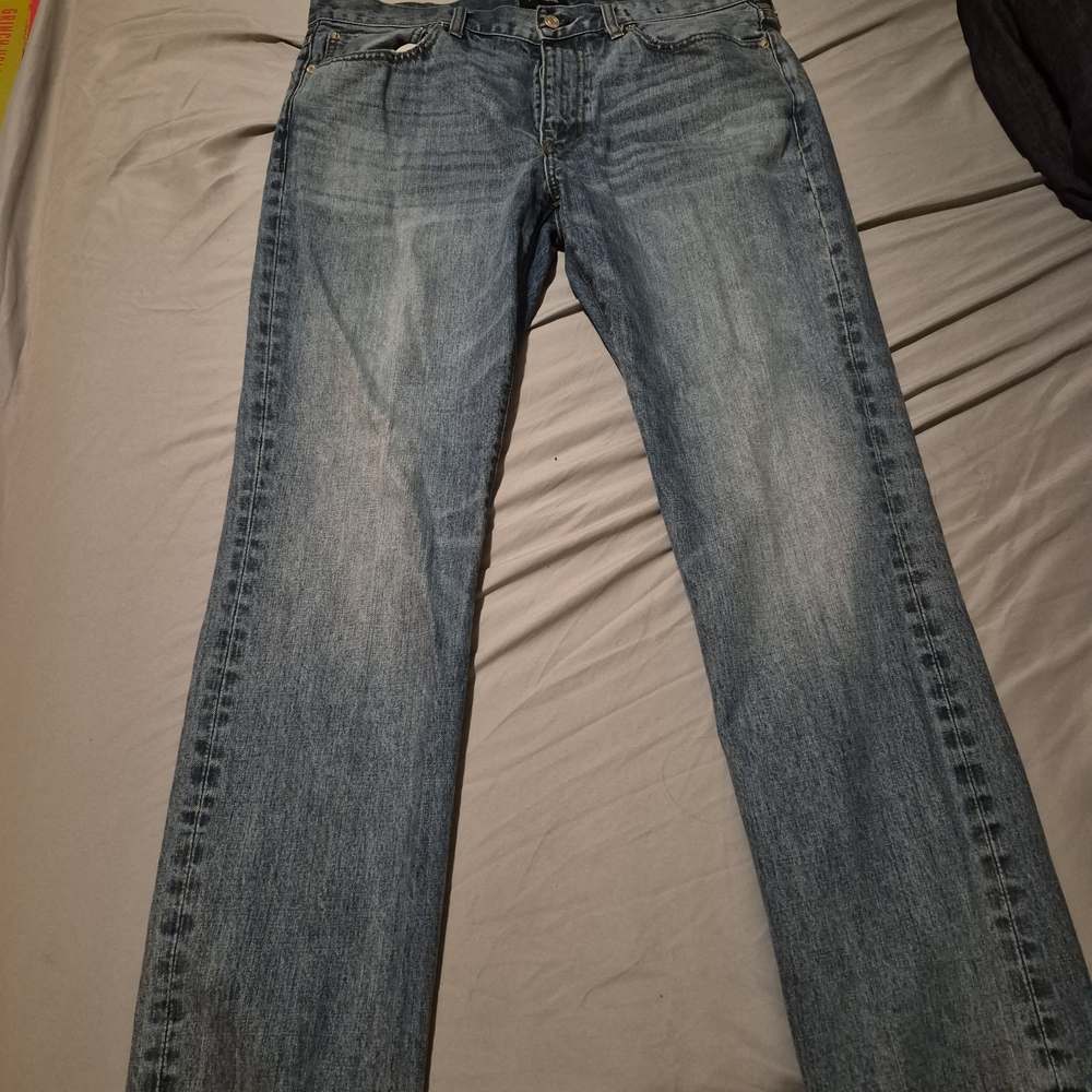 J. Crew Men's Light Blue Straight Jeans 36x32 In Great Condition